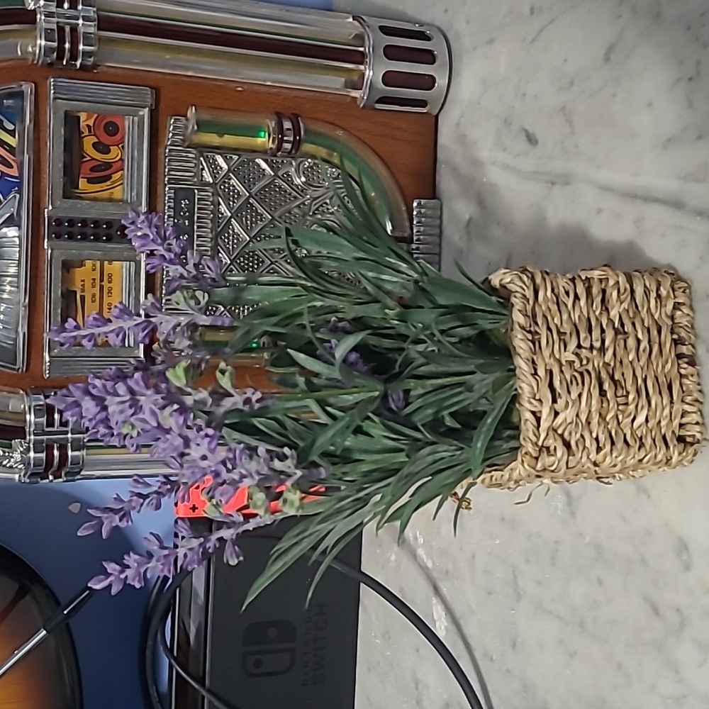 Lavender Faux Plant in Basket